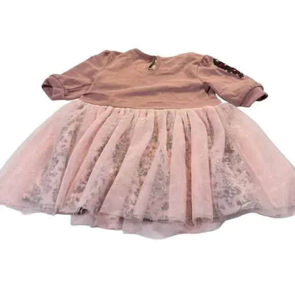 BCBGirls Toddler 3T Mauve Floral Design Dress - Picture 2 of 6